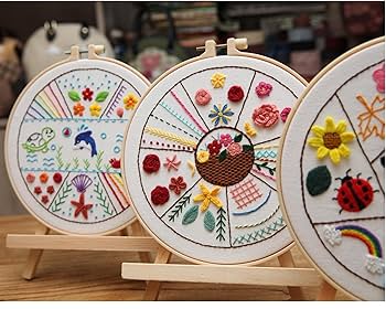 Amazon | 3セット刺繍キット 初心者 セット 日本語ステッチ方